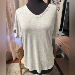Express Light Gray V-Neck Short Sleeve Tee